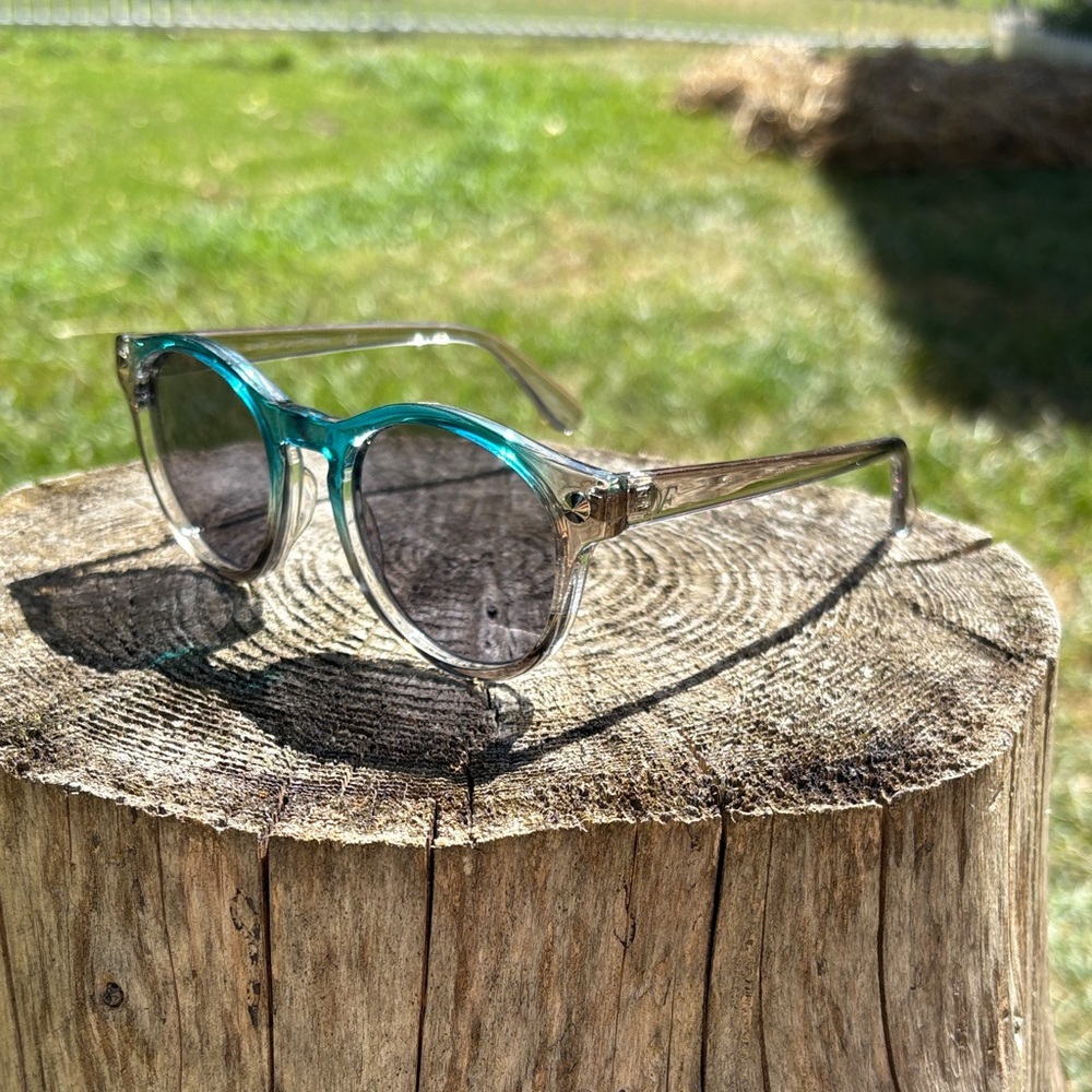 Diane von Furstenberg Teal and Clear Sunglasses